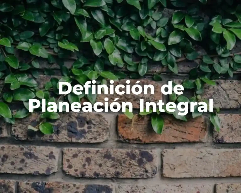 Definición de Planeación Integral