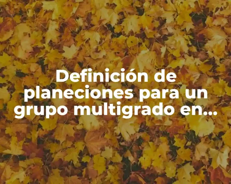 Definición de planeciones para un grupo multigrado en preescolar