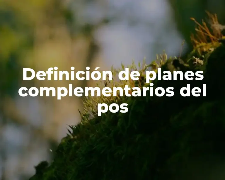 Definición de planes complementarios del pos