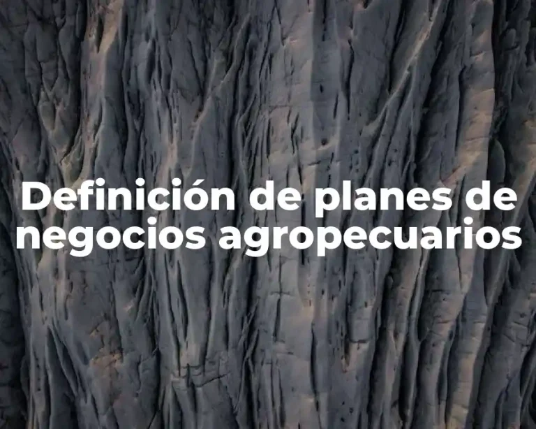 Definición de planes de negocios agropecuarios