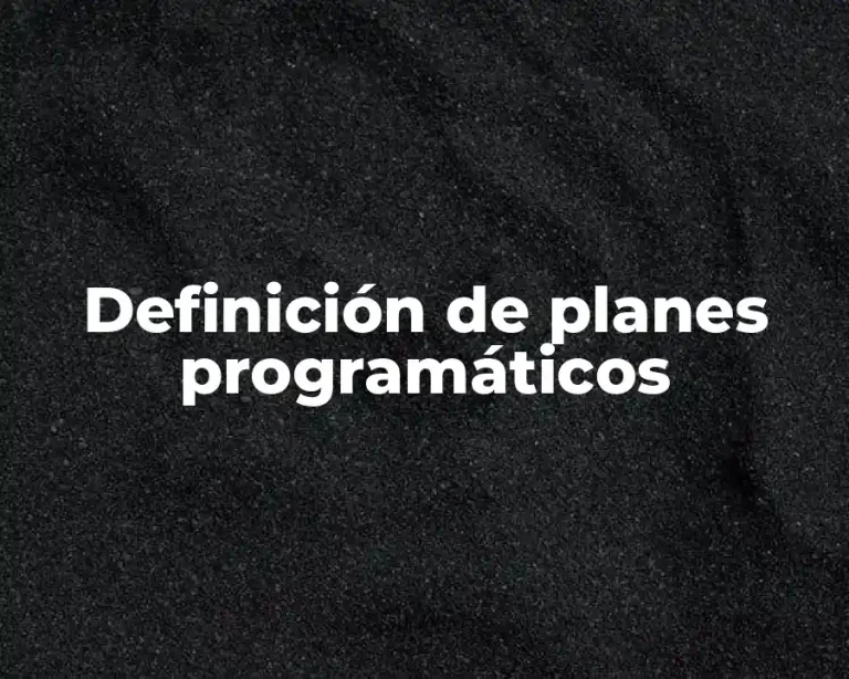 Definición de planes programáticos