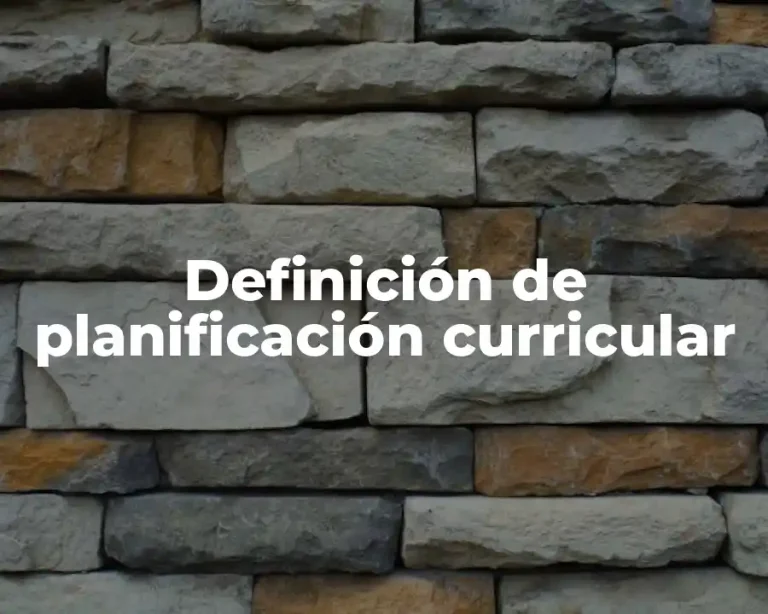 Definición de planificación curricular