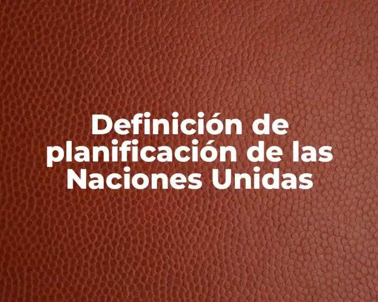 Definición de planificación de las Naciones Unidas