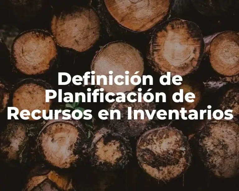 Definición de Planificación de Recursos en Inventarios