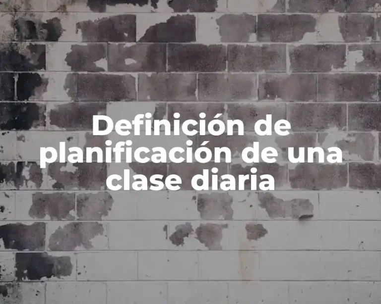 Definición de planificación de una clase diaria