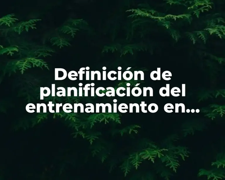 Definición de planificación del entrenamiento en fuerza