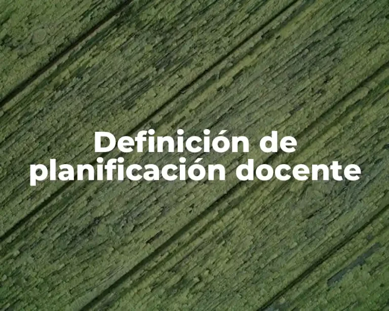 Definición de planificación docente
