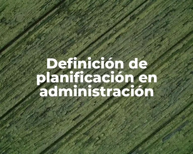 Definición de planificación en administración