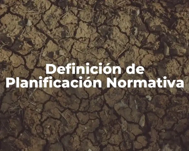 Definición de Planificación Normativa