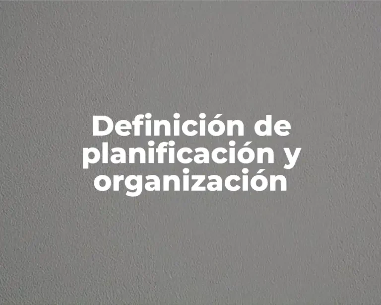 Definición de planificación y organización