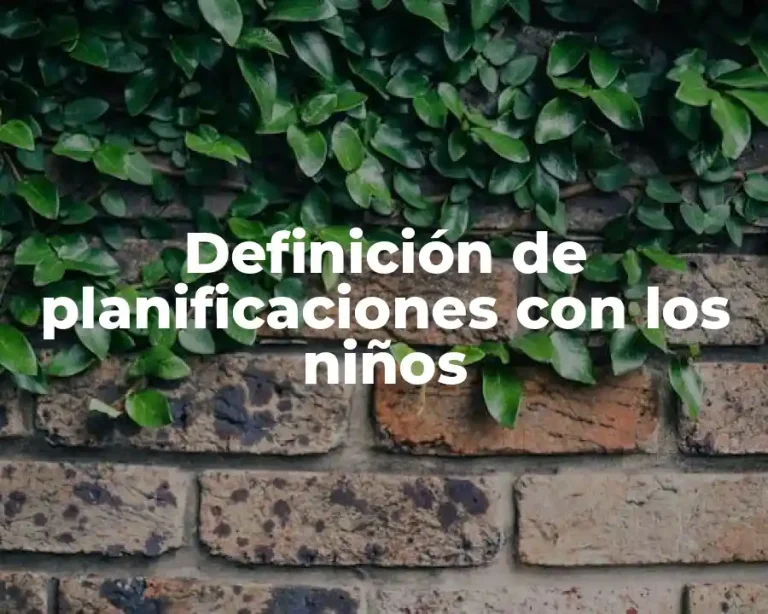 Definición de planificaciones con los niños
