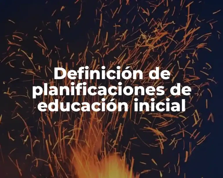 Definición de planificaciones de educación inicial