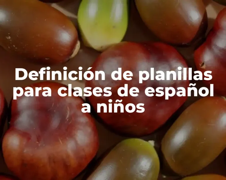 Definición de planillas para clases de español a niños