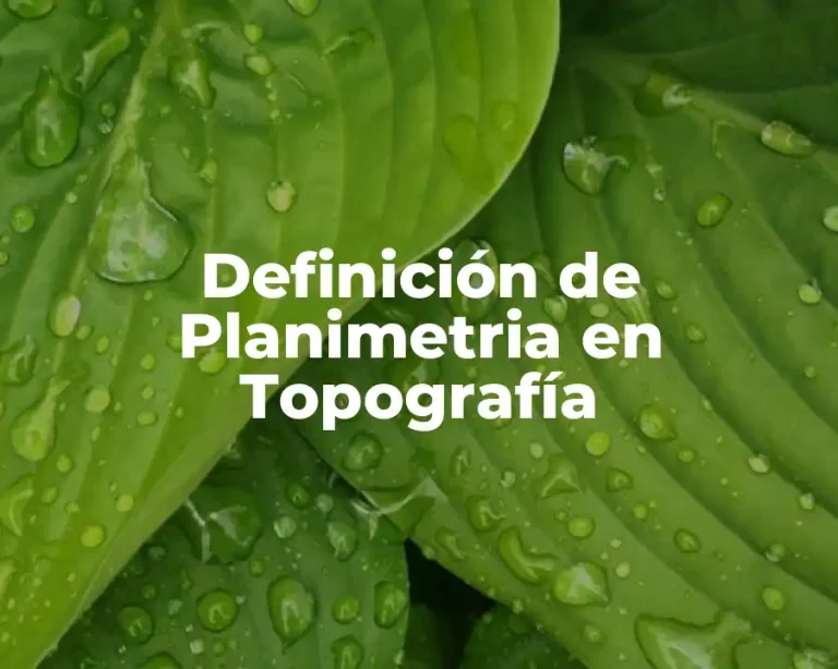 Definición de Planimetria en Topografía