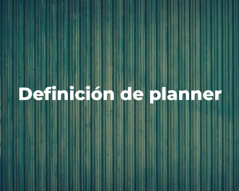 Definición de planner