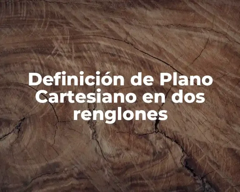 Definición de Plano Cartesiano en dos renglones