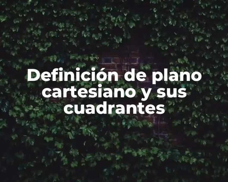 Definición de plano cartesiano y sus cuadrantes