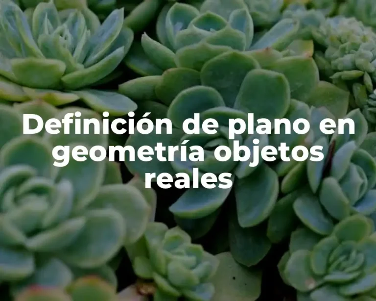 Definición de plano en geometría objetos reales