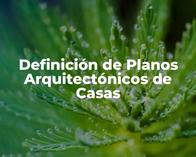 Definición de Planos Arquitectónicos de Casas