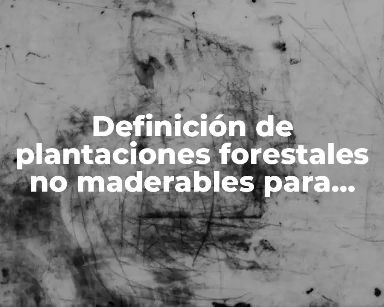 Definición de plantaciones forestales no maderables para clima cálido húmedo