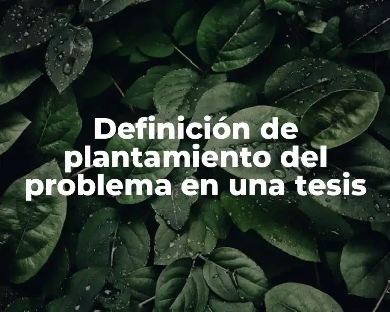 Definición de plantamiento del problema en una tesis