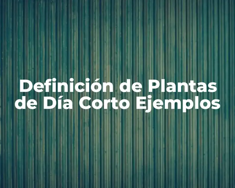 Definición de Plantas de Día Corto Ejemplos