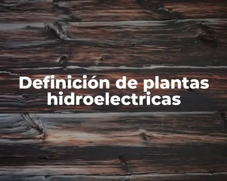 Definición de plantas hidroelectricas