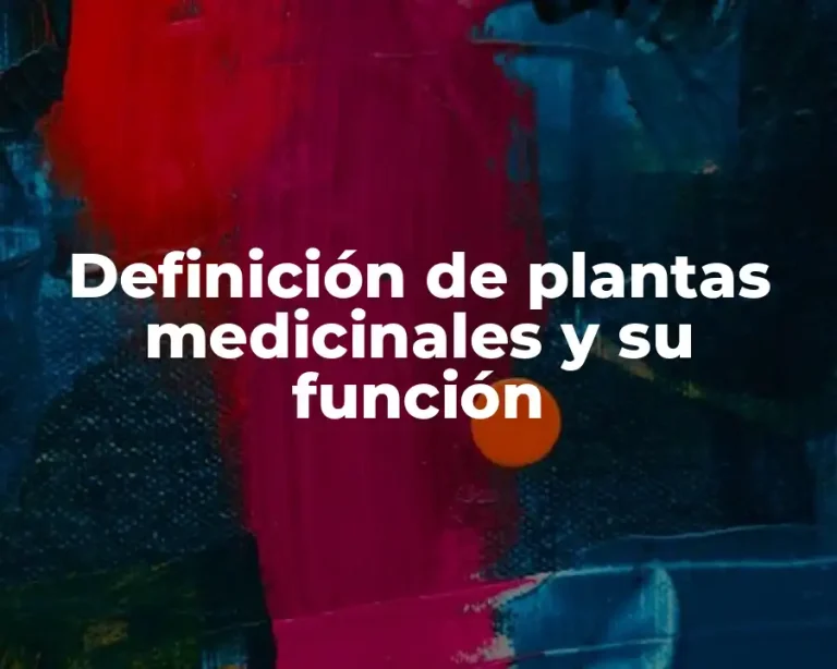 Definición de plantas medicinales y su función