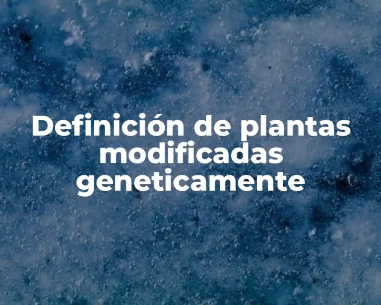 Definición de plantas modificadas geneticamente