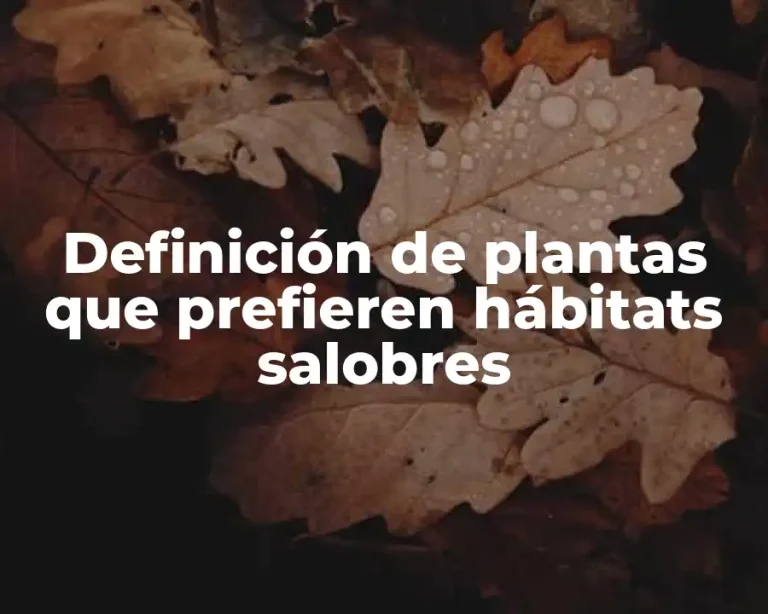 Definición de plantas que prefieren hábitats salobres