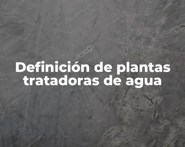 Definición de plantas tratadoras de agua