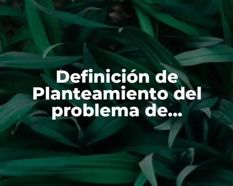 Definición de Planteamiento del problema de investigación