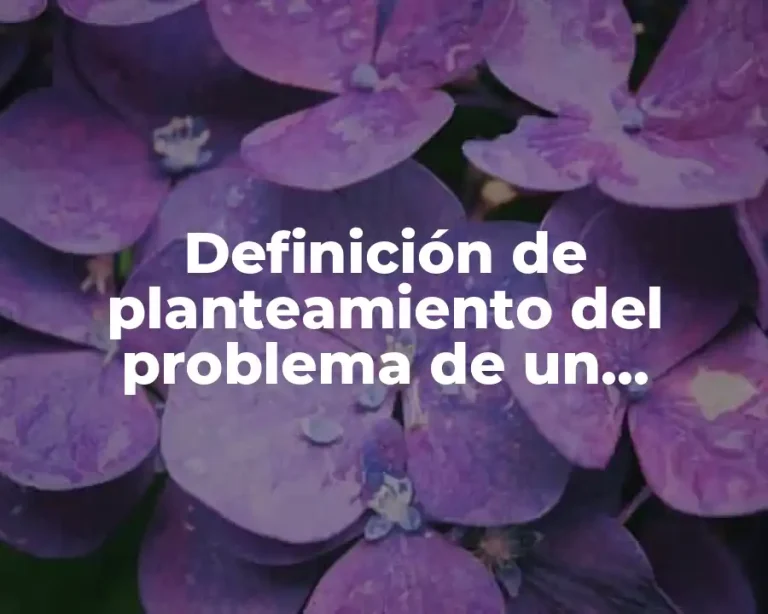 Definición de planteamiento del problema de un proyecto de investigación
