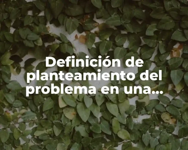 Definición de planteamiento del problema en una investigación de incidencia