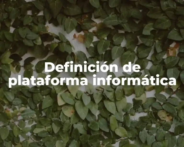 Definición de plataforma informática