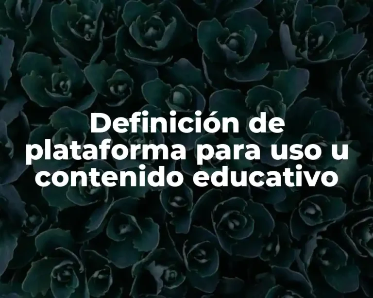 Definición de plataforma para uso u contenido educativo