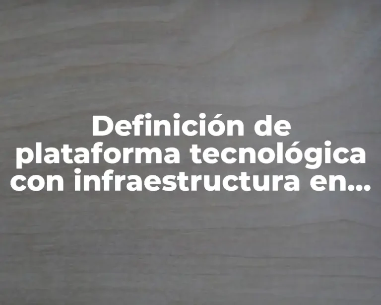 Definición de plataforma tecnológica con infraestructura en hardware y software