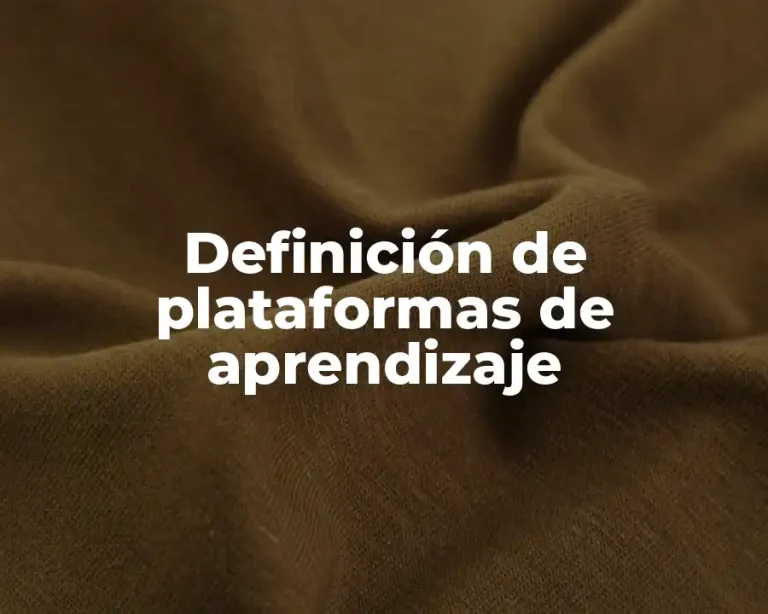Definición de plataformas de aprendizaje