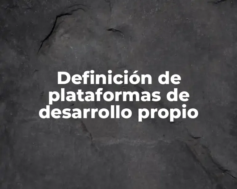 Definición de plataformas de desarrollo propio