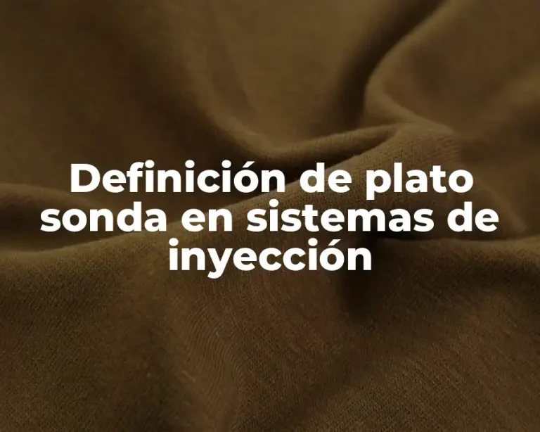Definición de plato sonda en sistemas de inyección