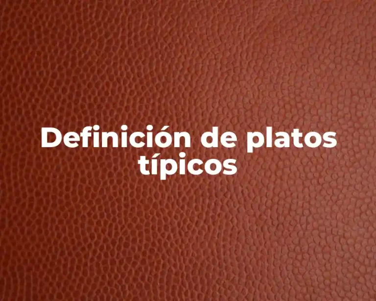Definición de platos típicos