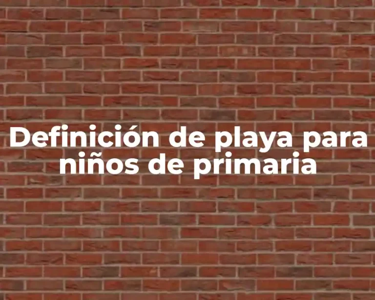 Definición de playa para niños de primaria