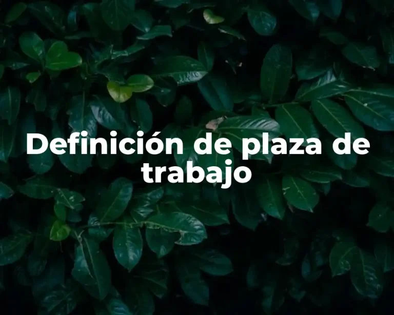 Definición de plaza de trabajo