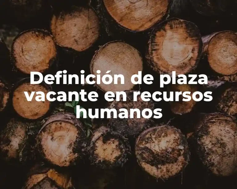 Definición de plaza vacante en recursos humanos