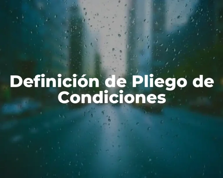 Definición de Pliego de Condiciones