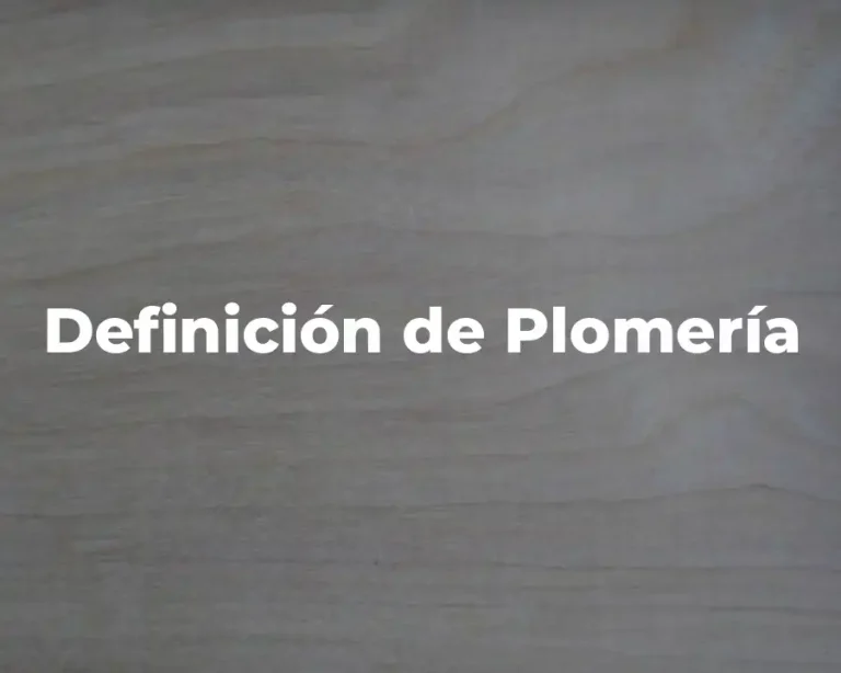 Definición de Plomería