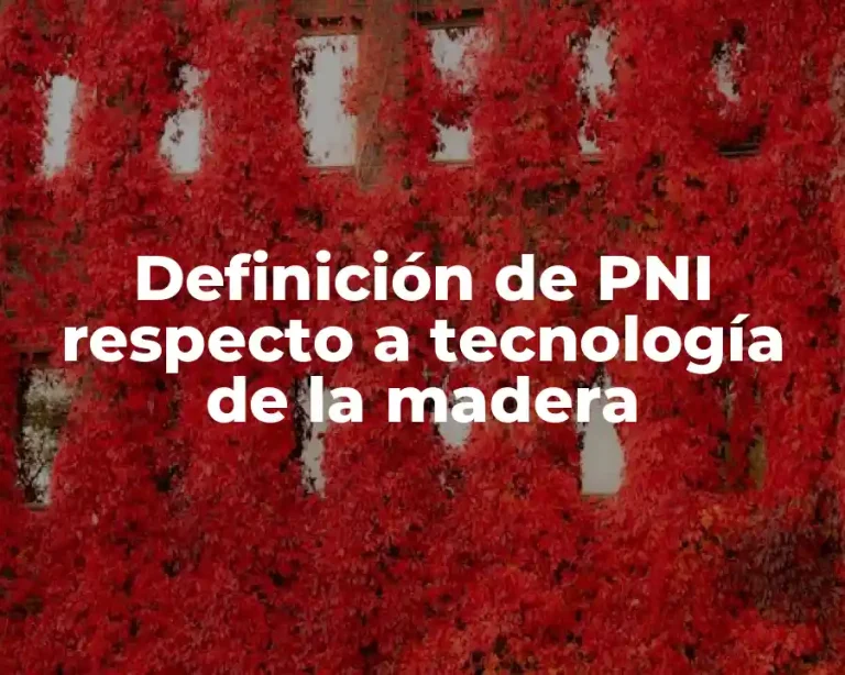 Definición de PNI respecto a tecnología de la madera