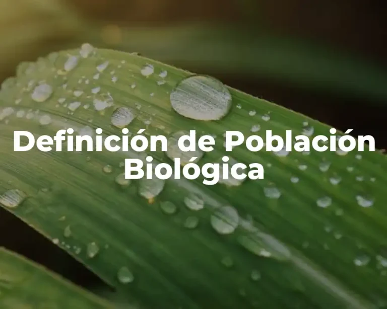 Definición de Población Biológica