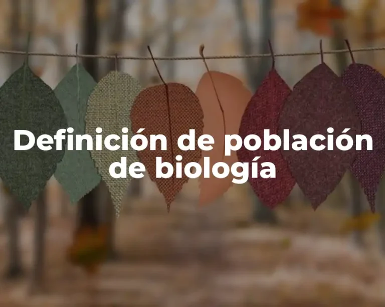 Definición de población de biología