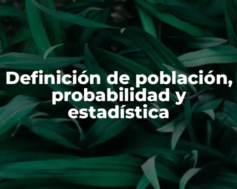 Definición de población, probabilidad y estadística